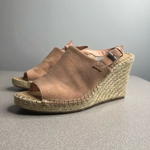 Toms suede espadrille wedge sandals